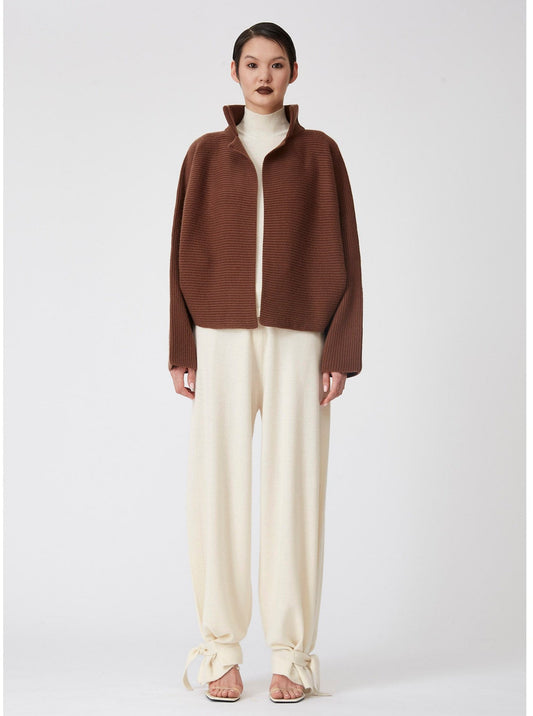 Chocolate Brown Kimono Cashmere Knit Jacket