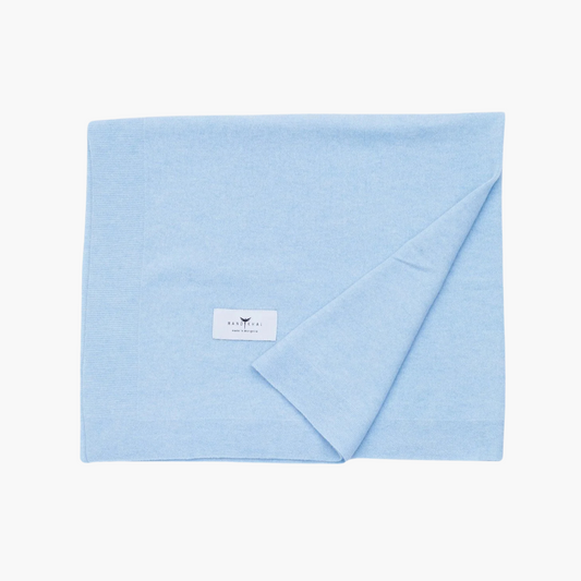 Front light blue baby cashmere cot blanket