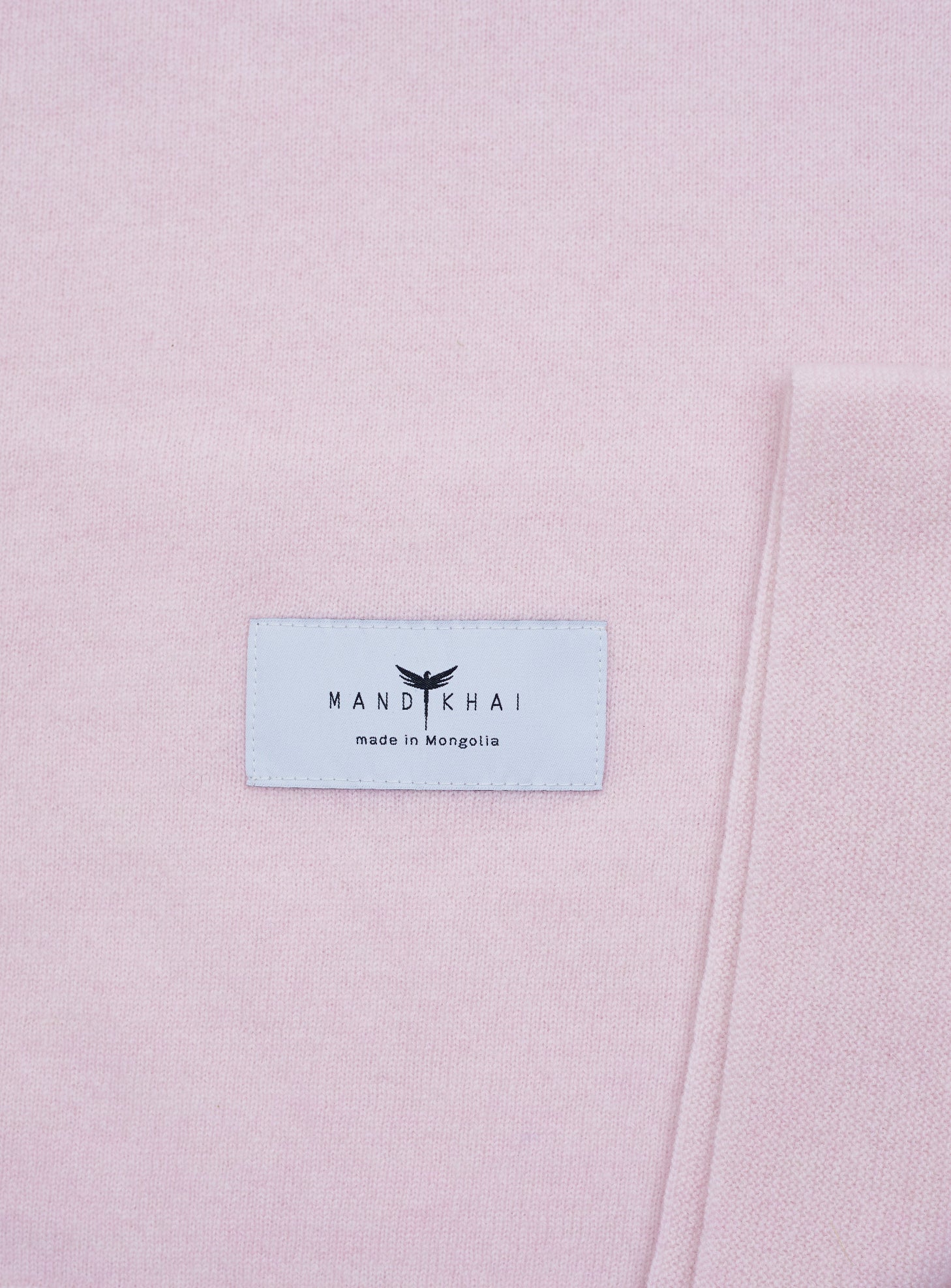 close up flat lay of the Light Pink Baby Cot Cashmere Blanket