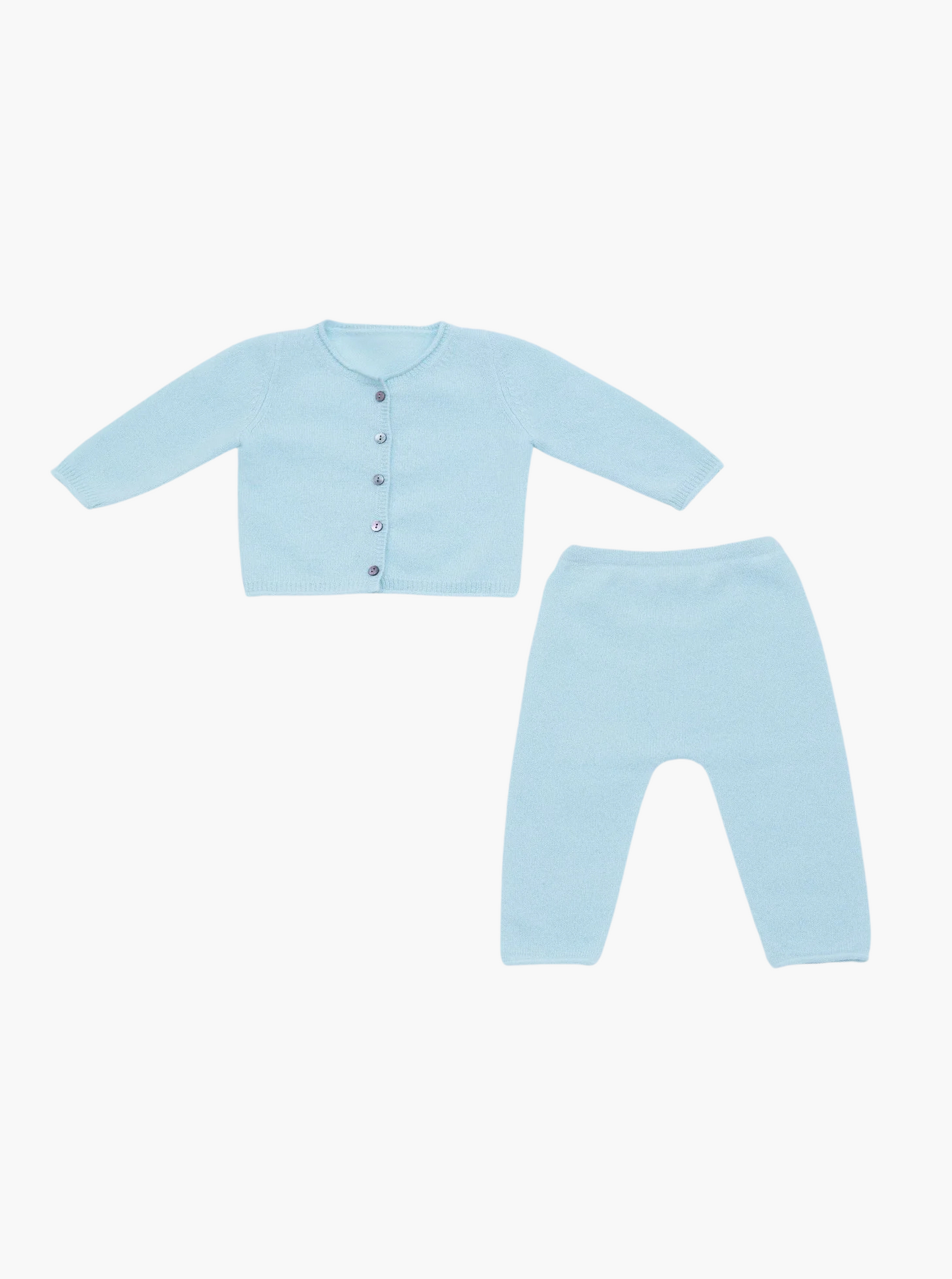 mint green baby cashmere cardigan and leggings set