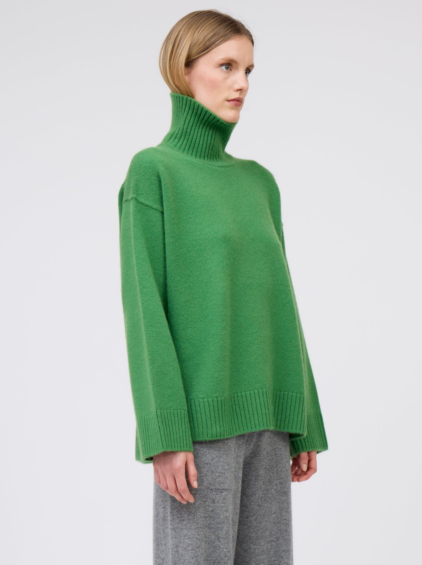 Pine Green AW25 Oversized Roll Neck Jumper