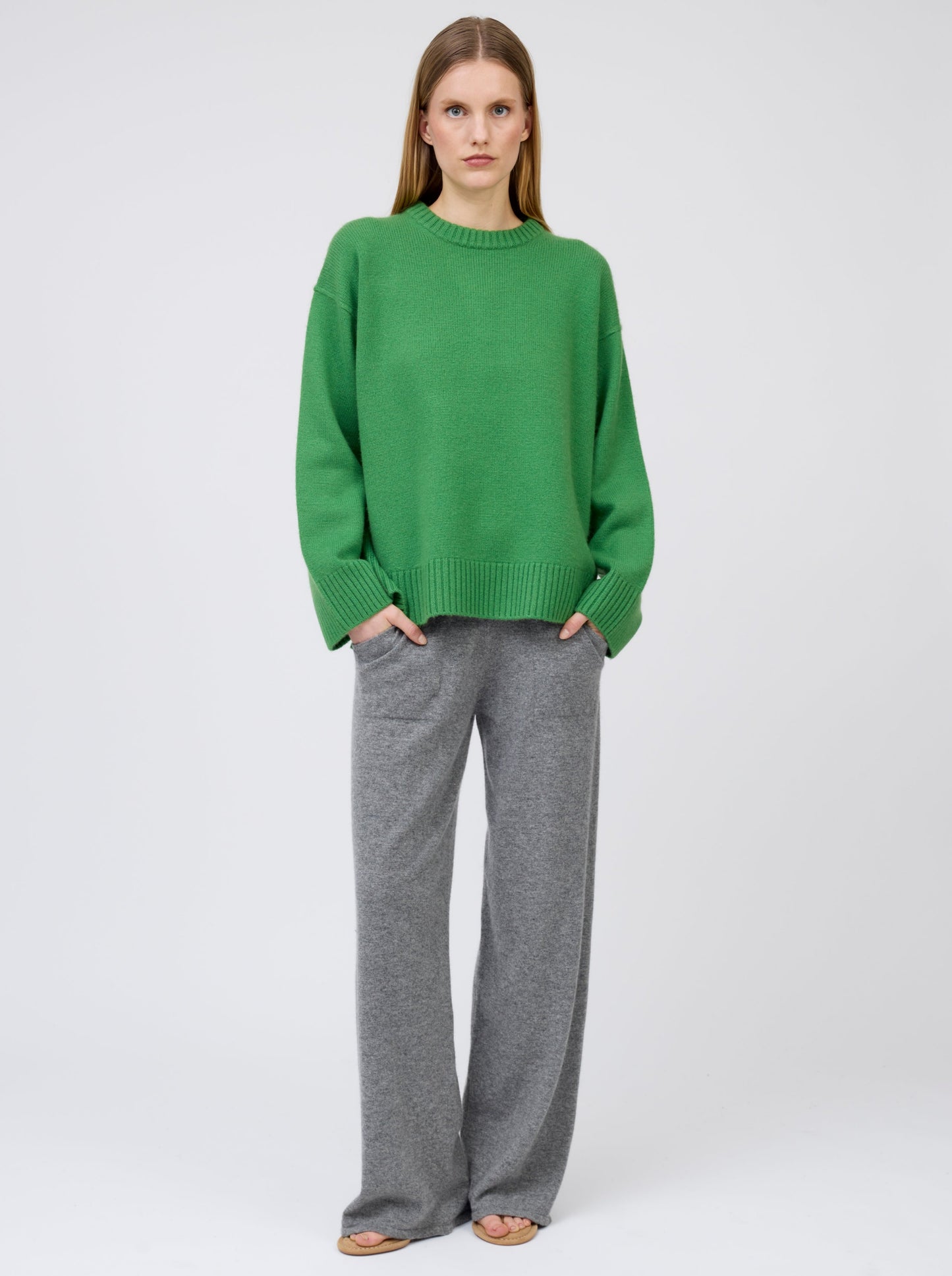 Pine Green AW25 Oversized Round Neck Jumper
