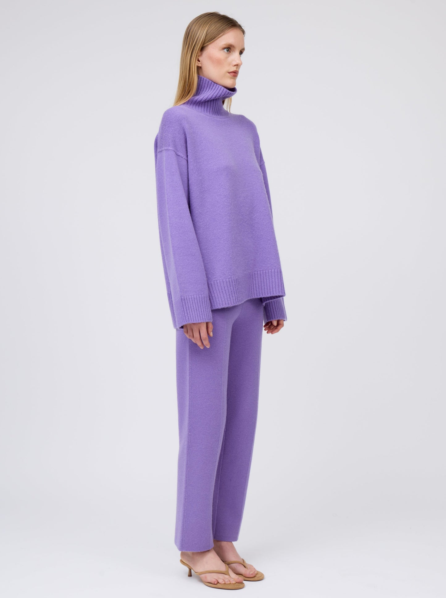 Purple AW25 Oversized Roll Neck Jumper