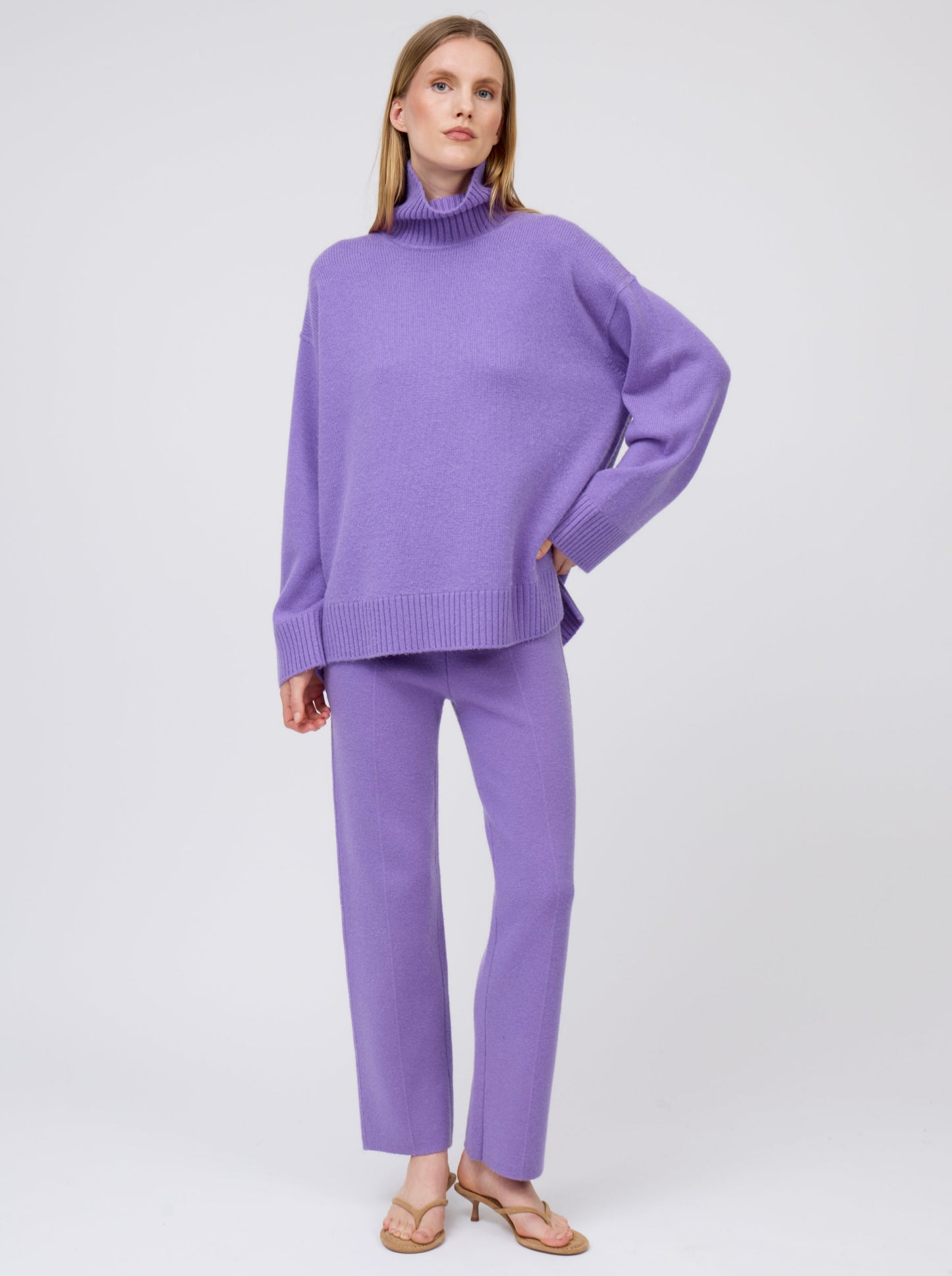 Purple AW25 Oversized Roll Neck Jumper