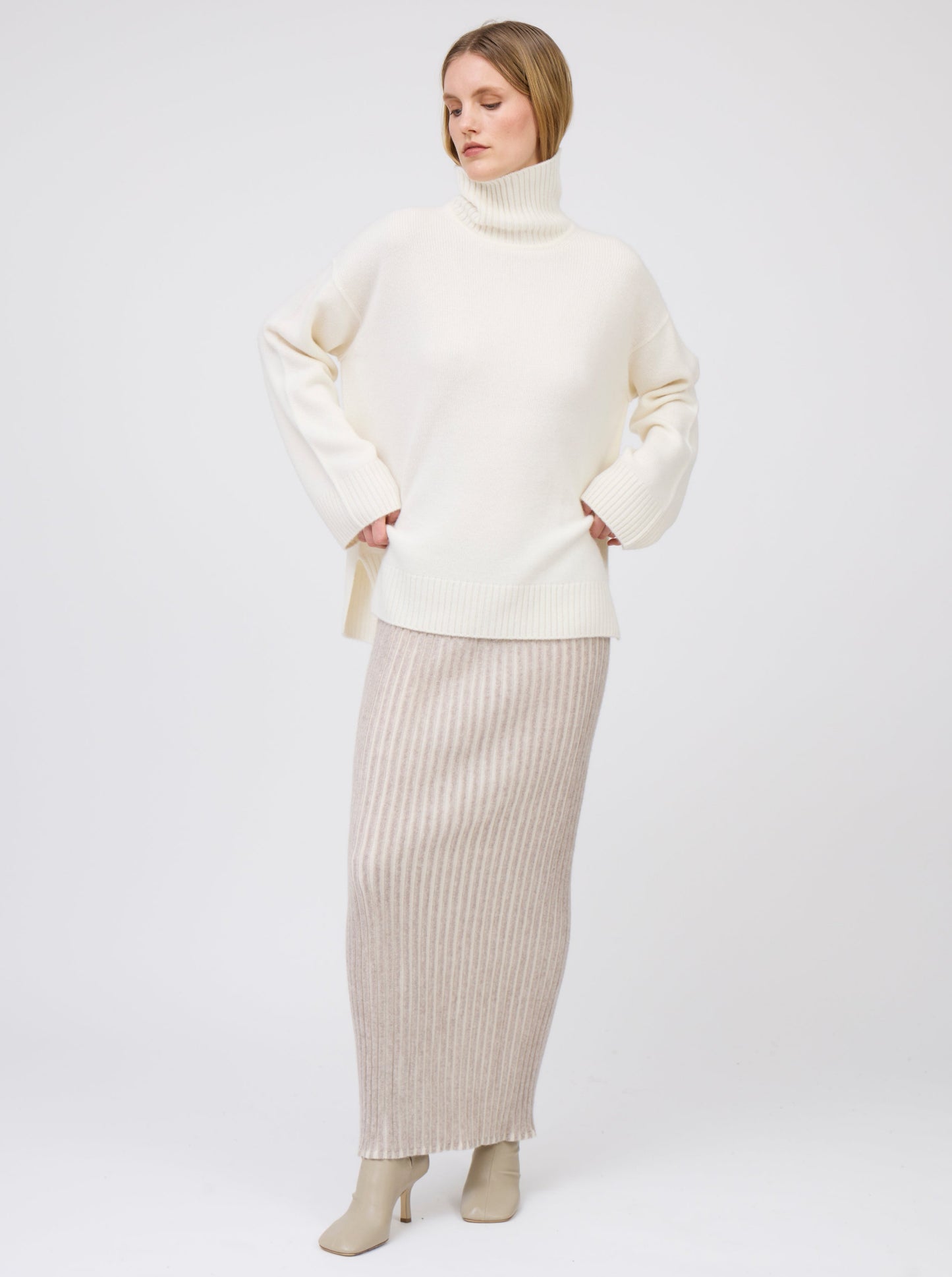 White AW25 Oversized Roll Neck Jumper