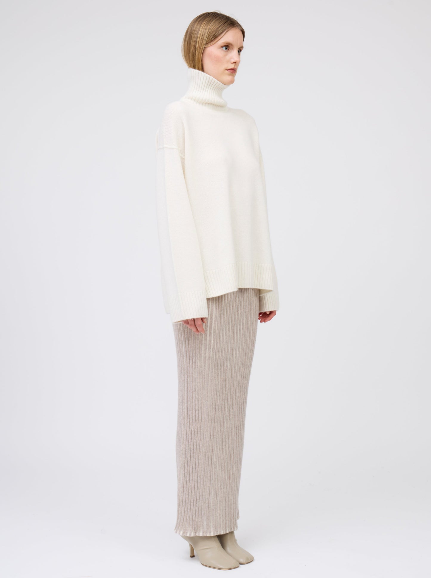 White AW25 Oversized Roll Neck Jumper