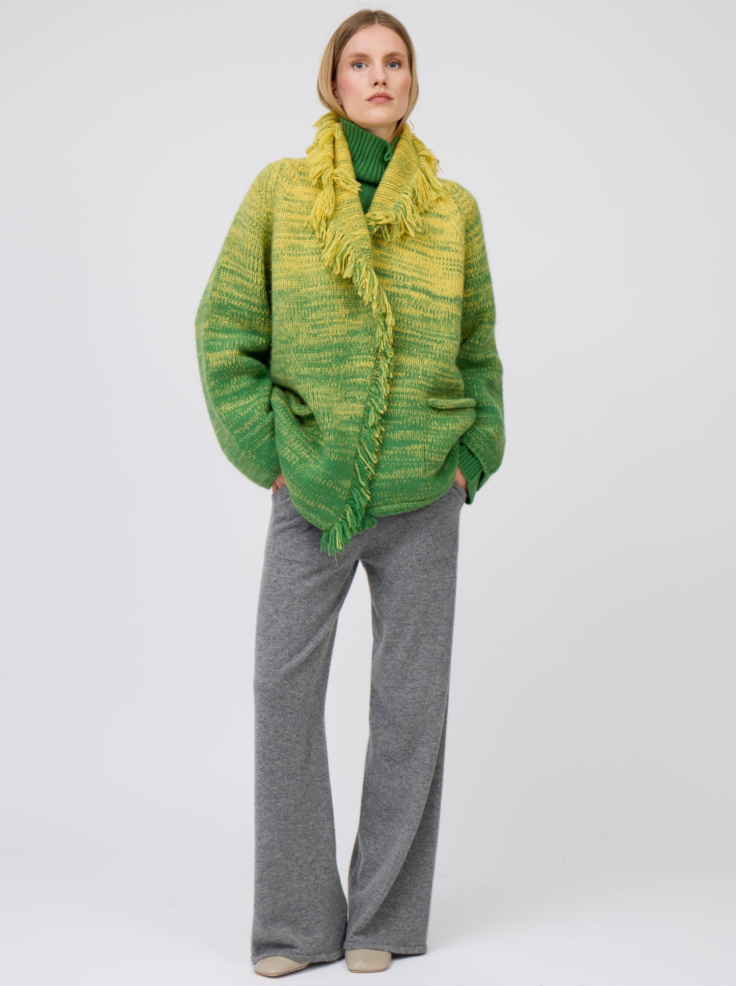 Yellow/Pine Green Cashmere Pimp Jacket