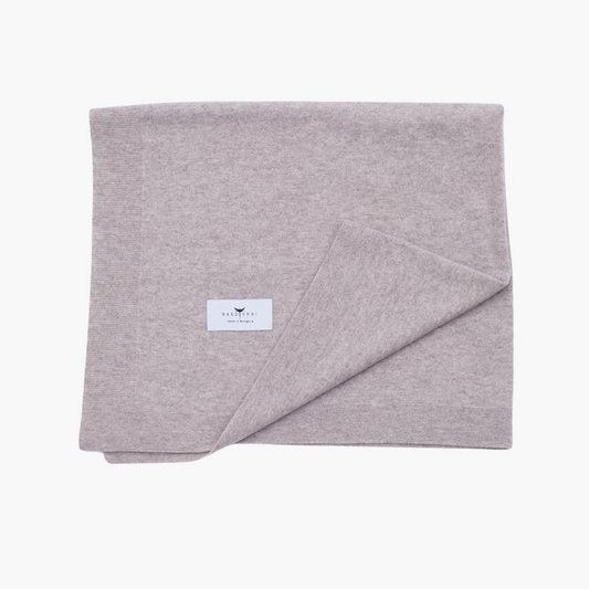 front flat lay of the New Beige Baby Cot Cashmere Blanket