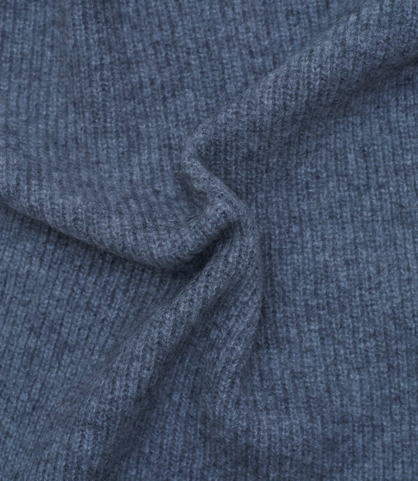 grey cashmere ribbed knit scarf close up detail of knit texture