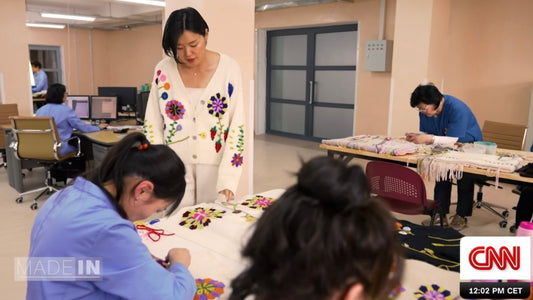 Mandkhai at her cashmere factory in Mongolia