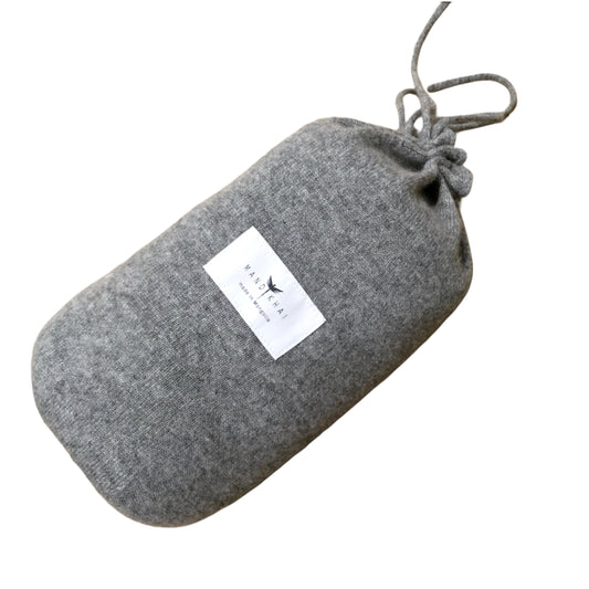 Grey Cashmere Shawl With Travel Pouch