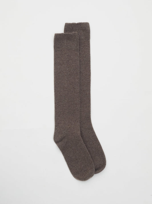 Flat Lay of Brown Cashmere Long Socks