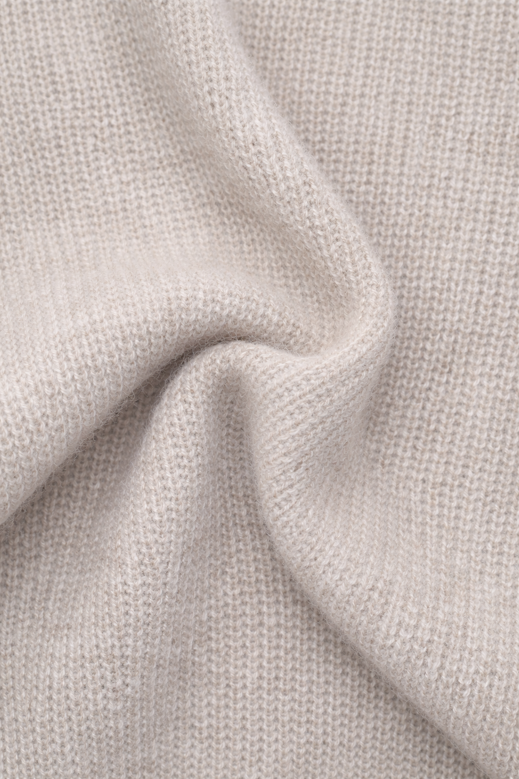 New Beige Cashmere Ribbed Knit Scarf and Hat Set