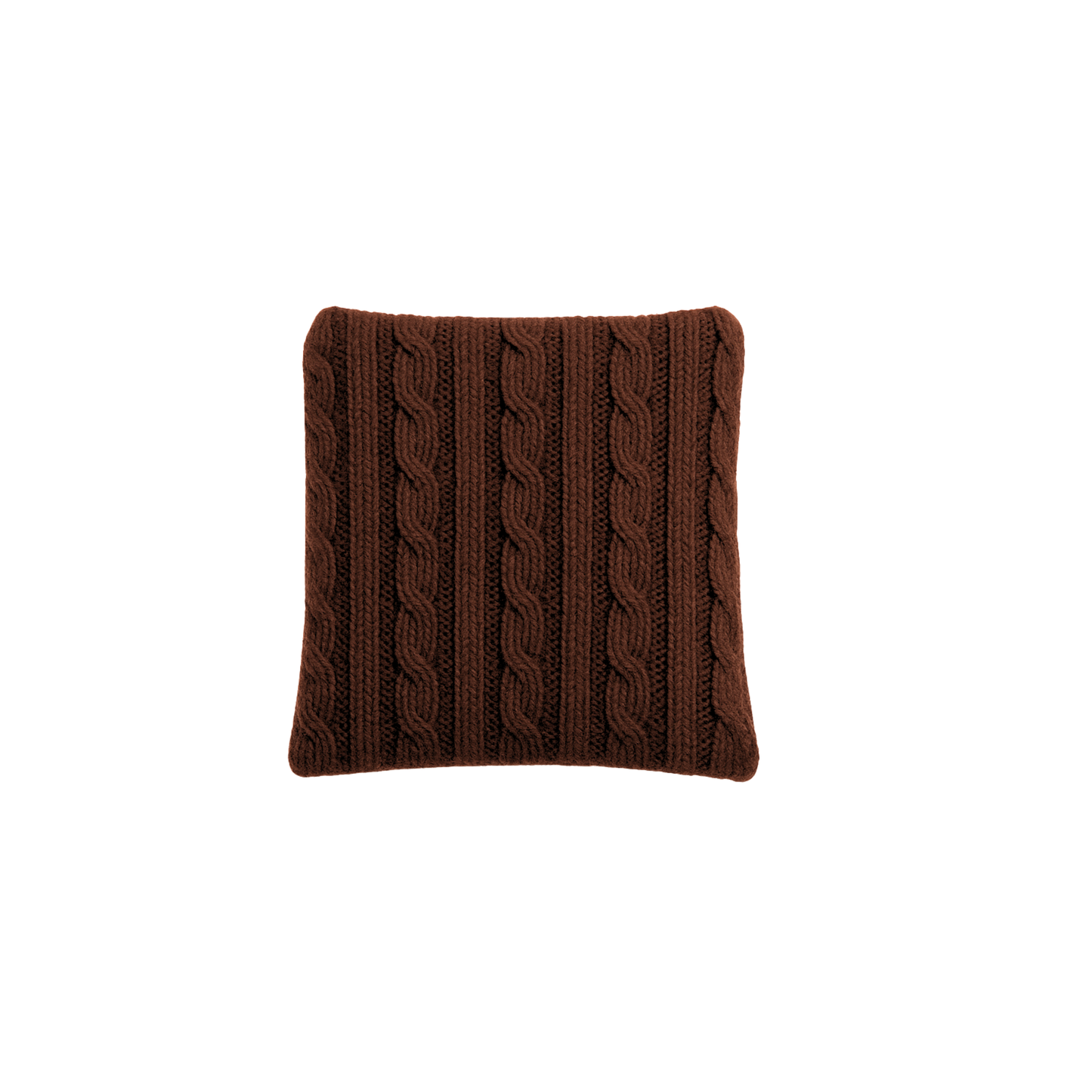 Chocolate Brown Cable Knit Mini Lavender Cushion