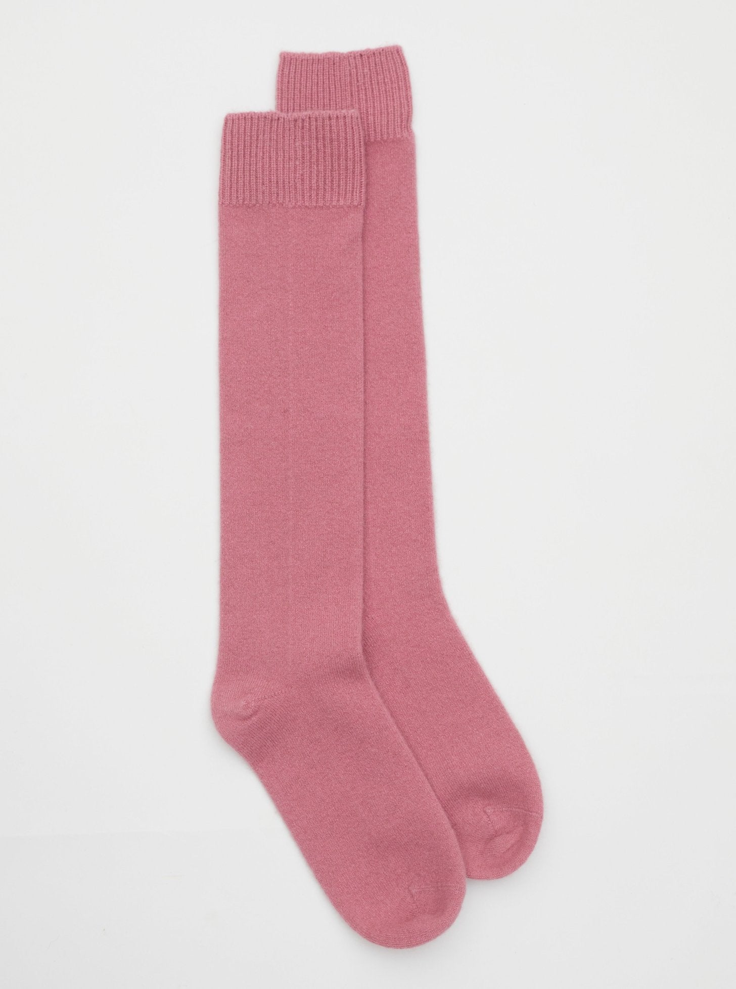 Flat Lay of Dusty Pink Cashmere Long Socks