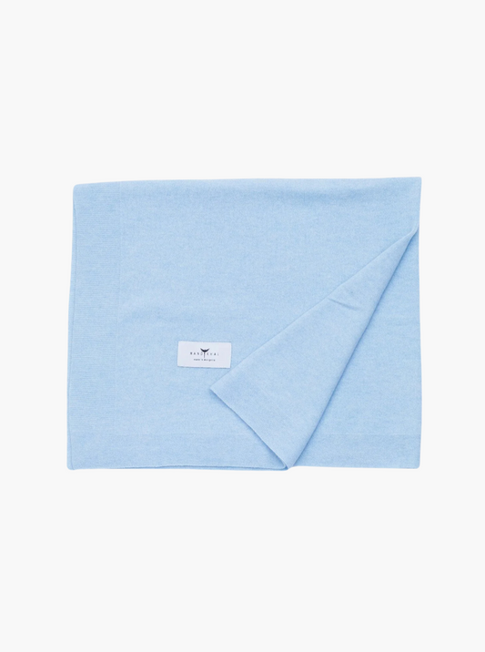 Front light blue baby cashmere cot blanket