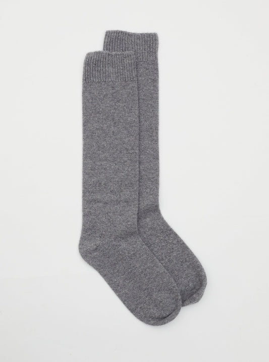 Flat Lay of Grey Cashmere Long Socks