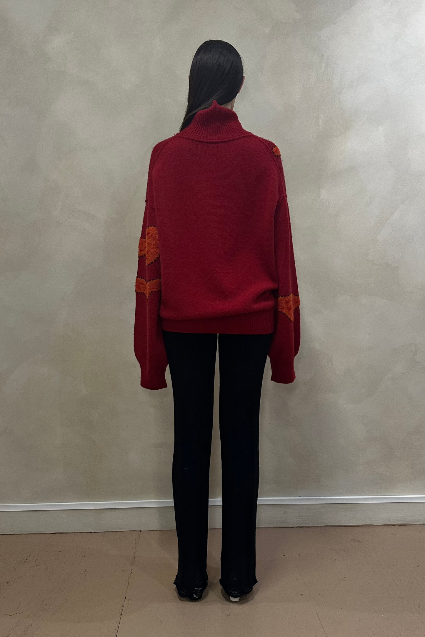 True Red Hand Felted Oversized Jumper