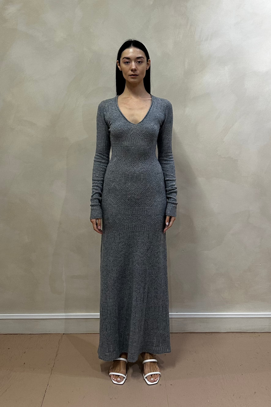 Melange Grey Romance Maxi Dress