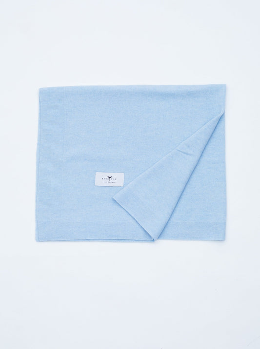 front flat lay of the Light Blue Baby Cot Cashmere Blanket