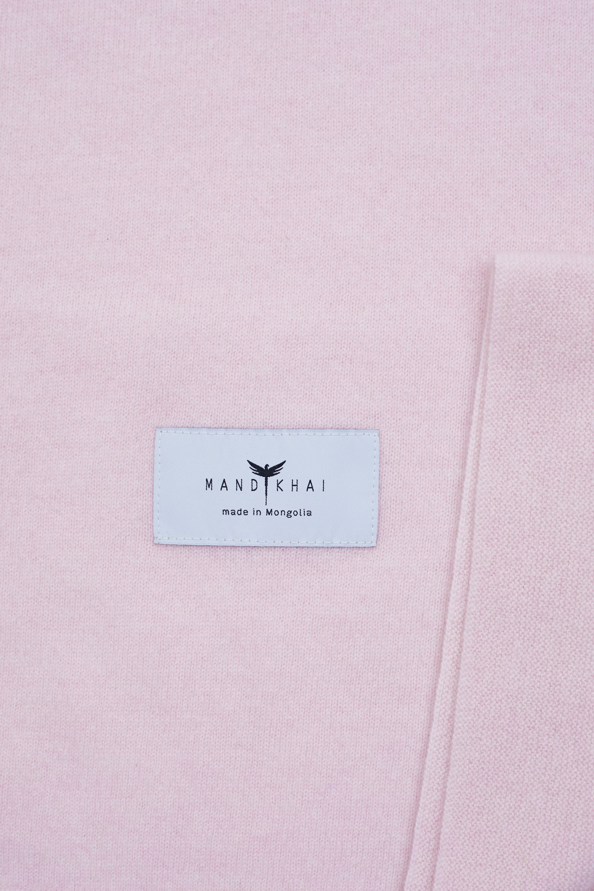 close up flat lay of the Light Pink Baby Cot Cashmere Blanket 