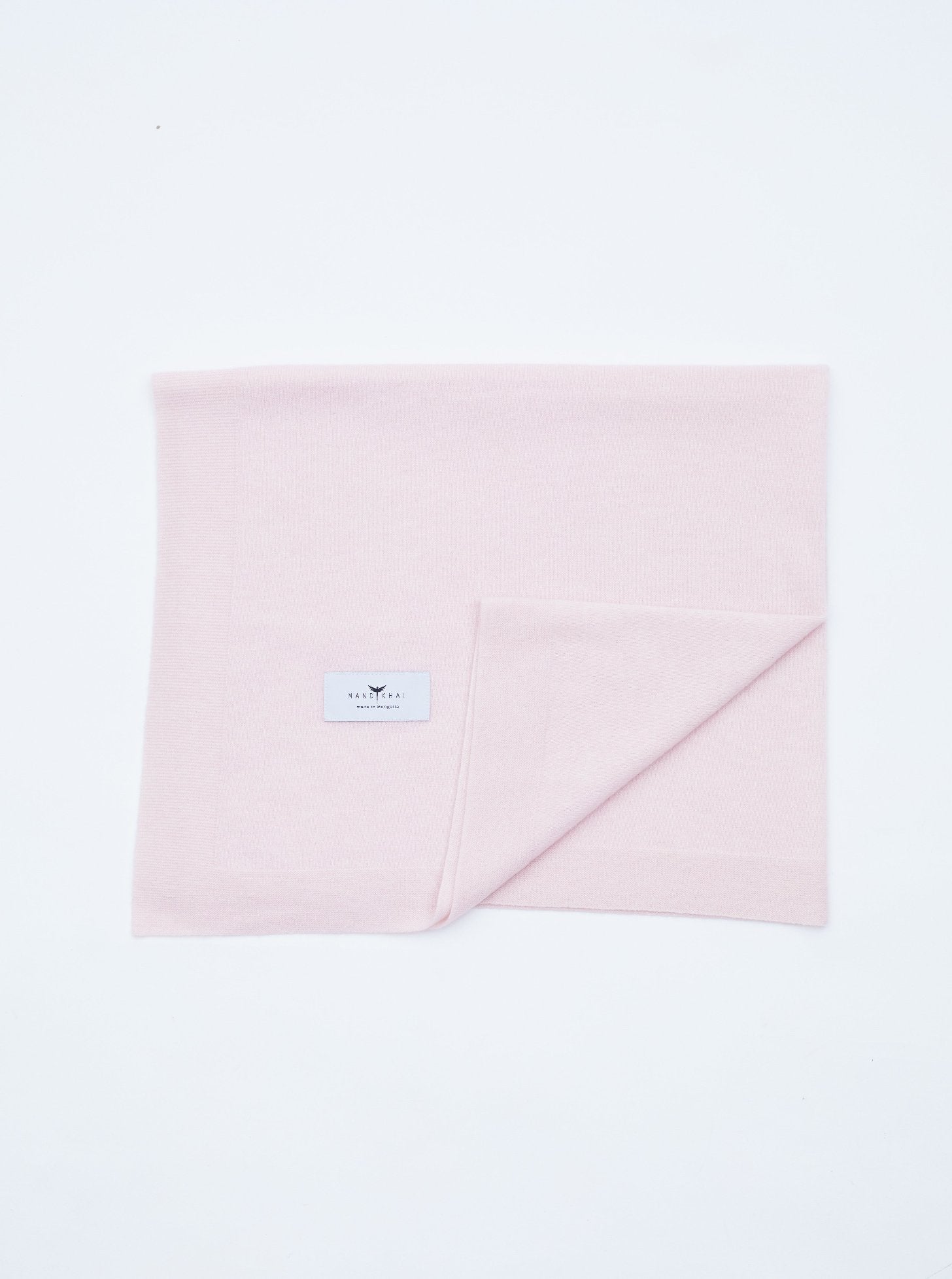 front flat lay of the Light Pink Baby Cot Cashmere Blanket