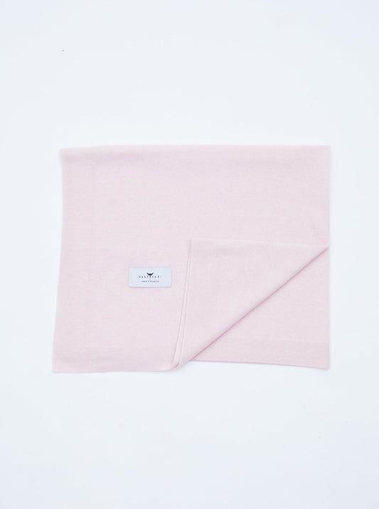 front flat lay of the Light Pink Baby Cot Cashmere Blanket