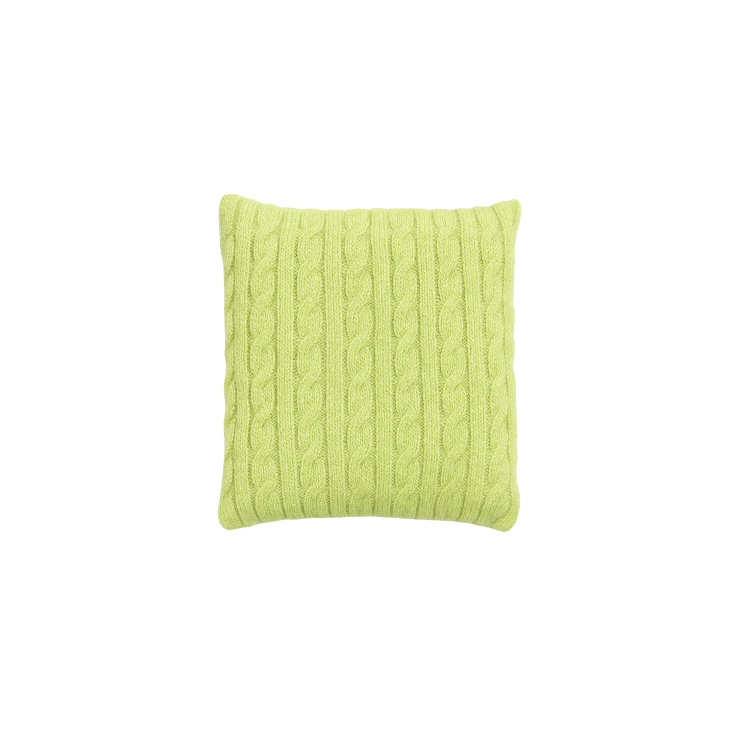 Lime Green Cable Knit Lavender Cushion