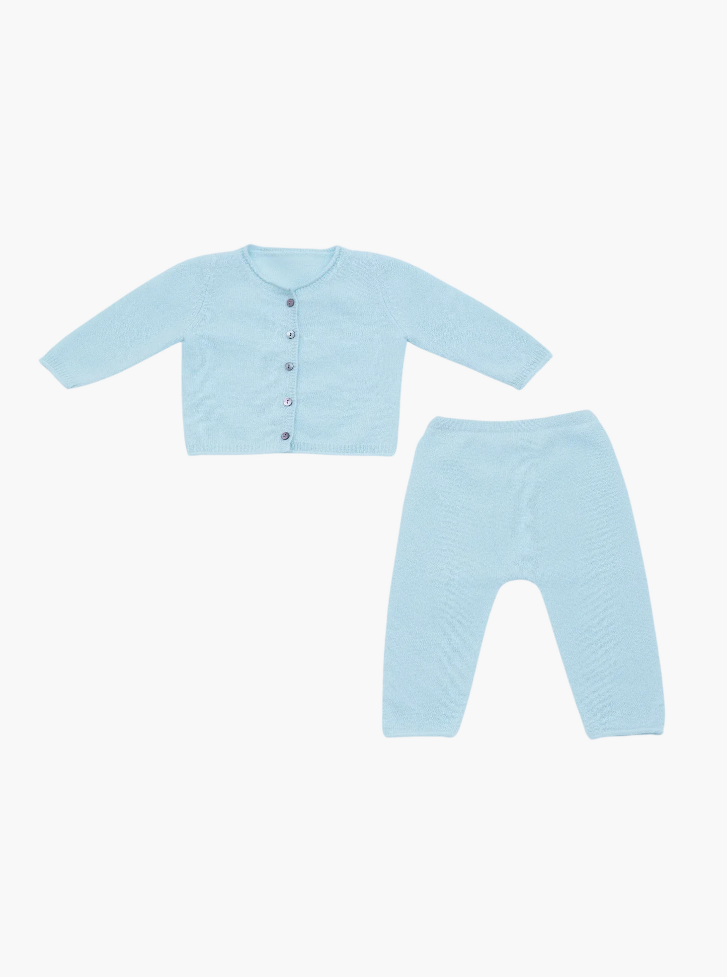 mint green baby cashmere cardigan and leggings set 