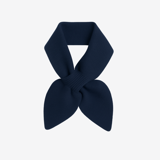 closed navy blue cashmere neck scarf 