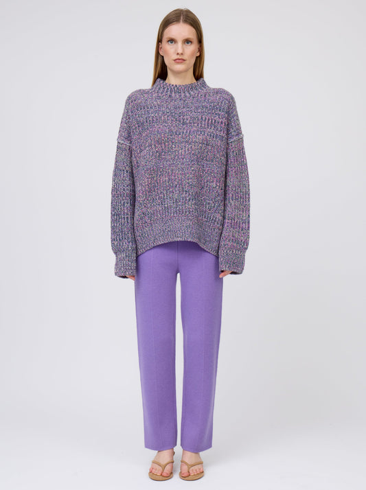 Purple Melange Chunky Knit Jumper