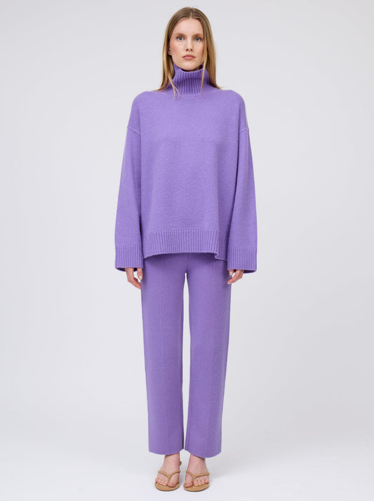 Purple AW25 Oversized Roll Neck Jumper
