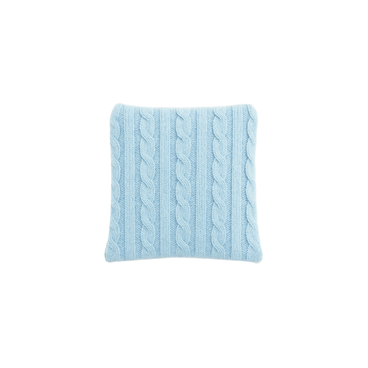Ice Blue Cable Knit Mini Lavender Cushion