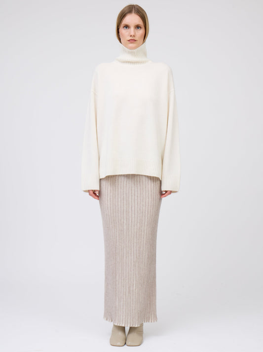 White AW25 Oversized Roll Neck Jumper