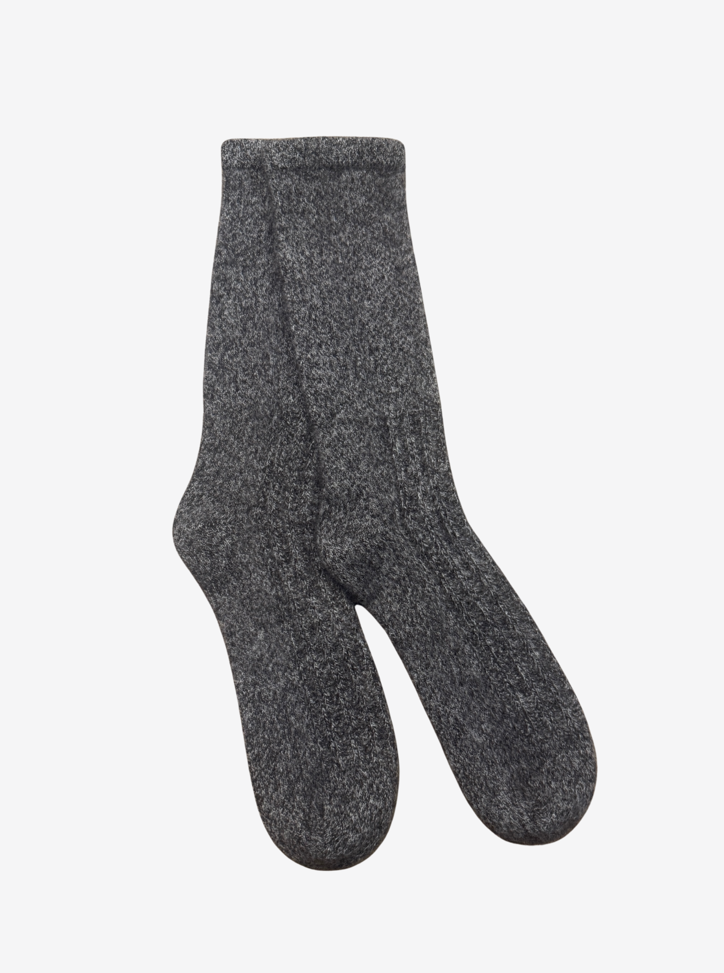 Yak wool melange knit brown socks