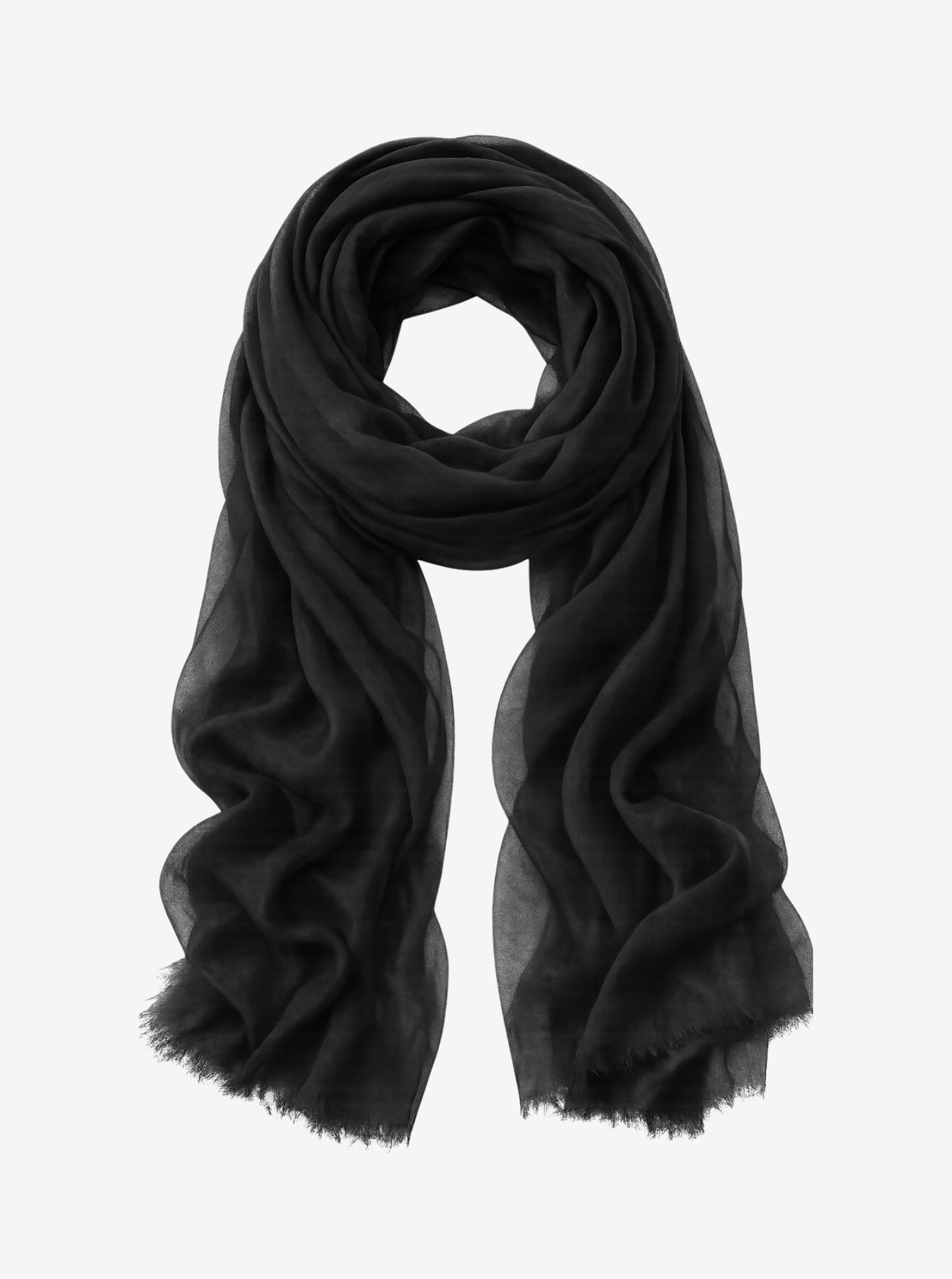 Black Extra Fine Woven Cashmere Shawl