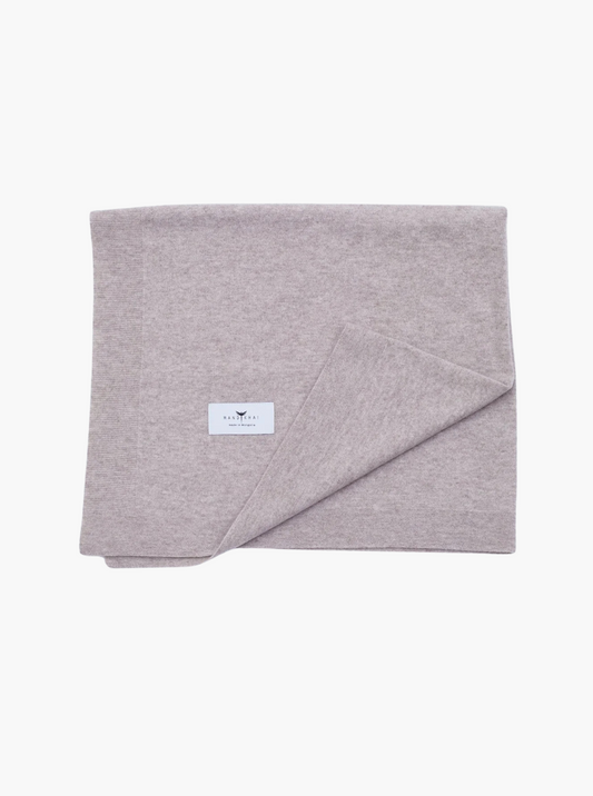 front flat lay of the New Beige Baby Cot Cashmere Blanket