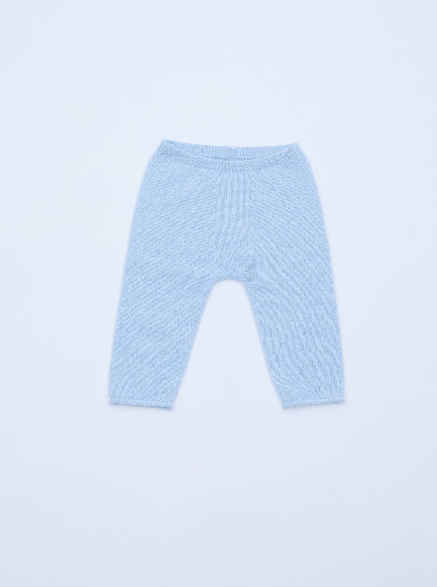 front flat lay of Light blue baby cashmere leggings