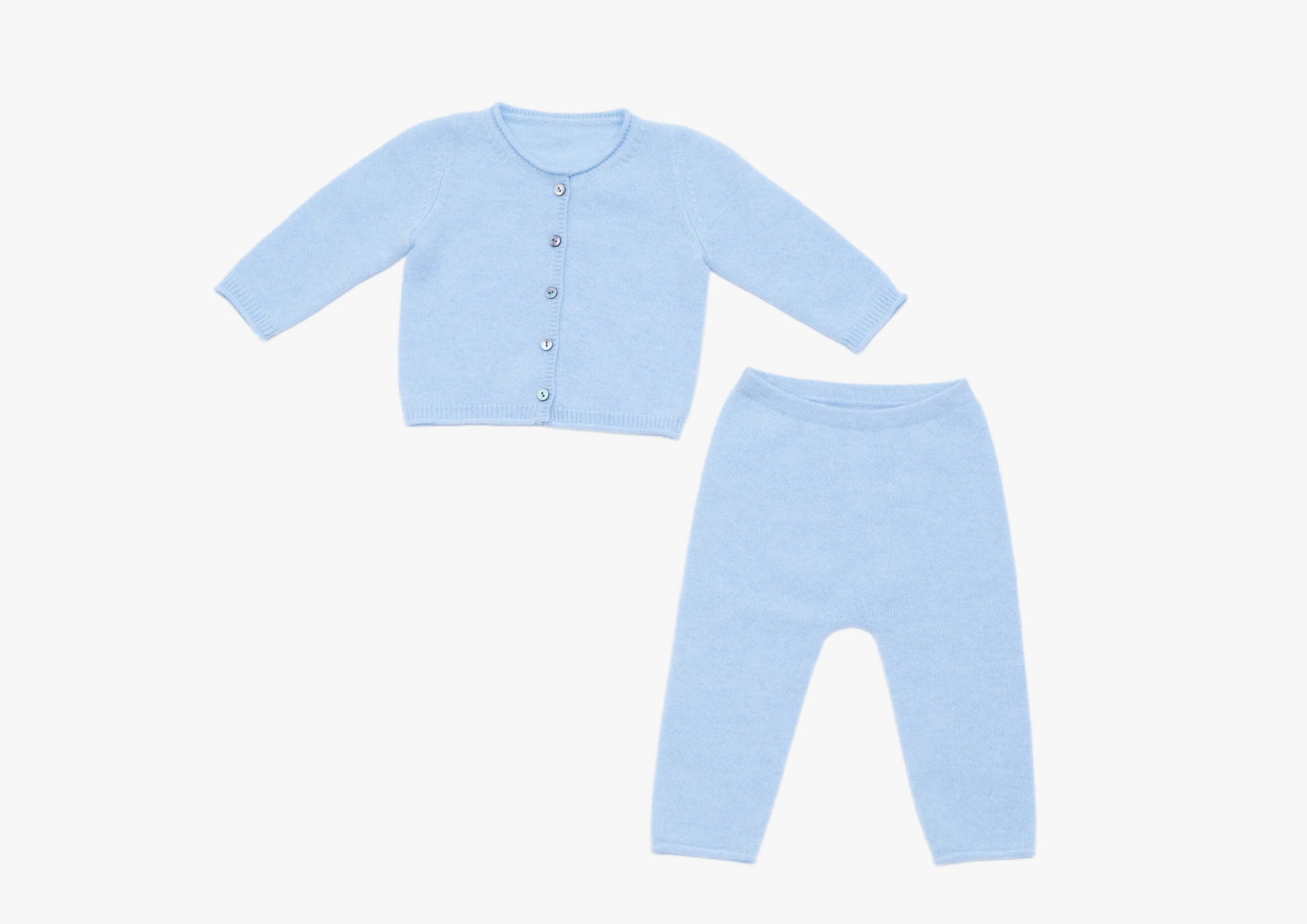 light blue baby cashmere set