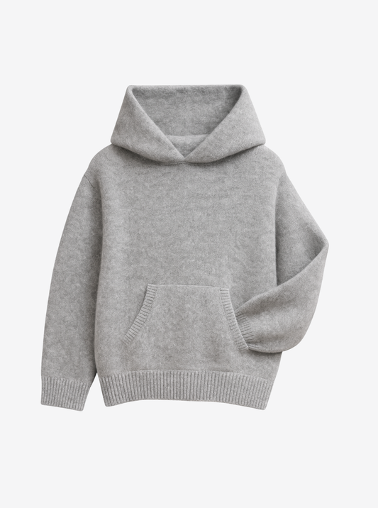 light grey cashmere baby hoodie
