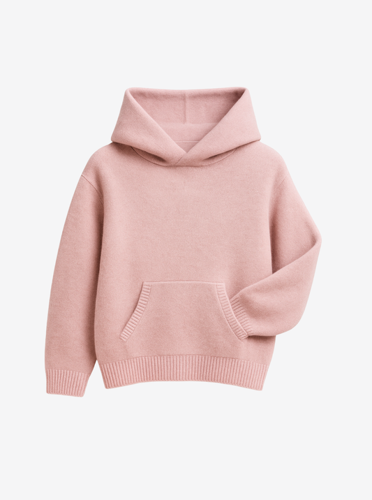 light pink cashmere baby hoodie 
