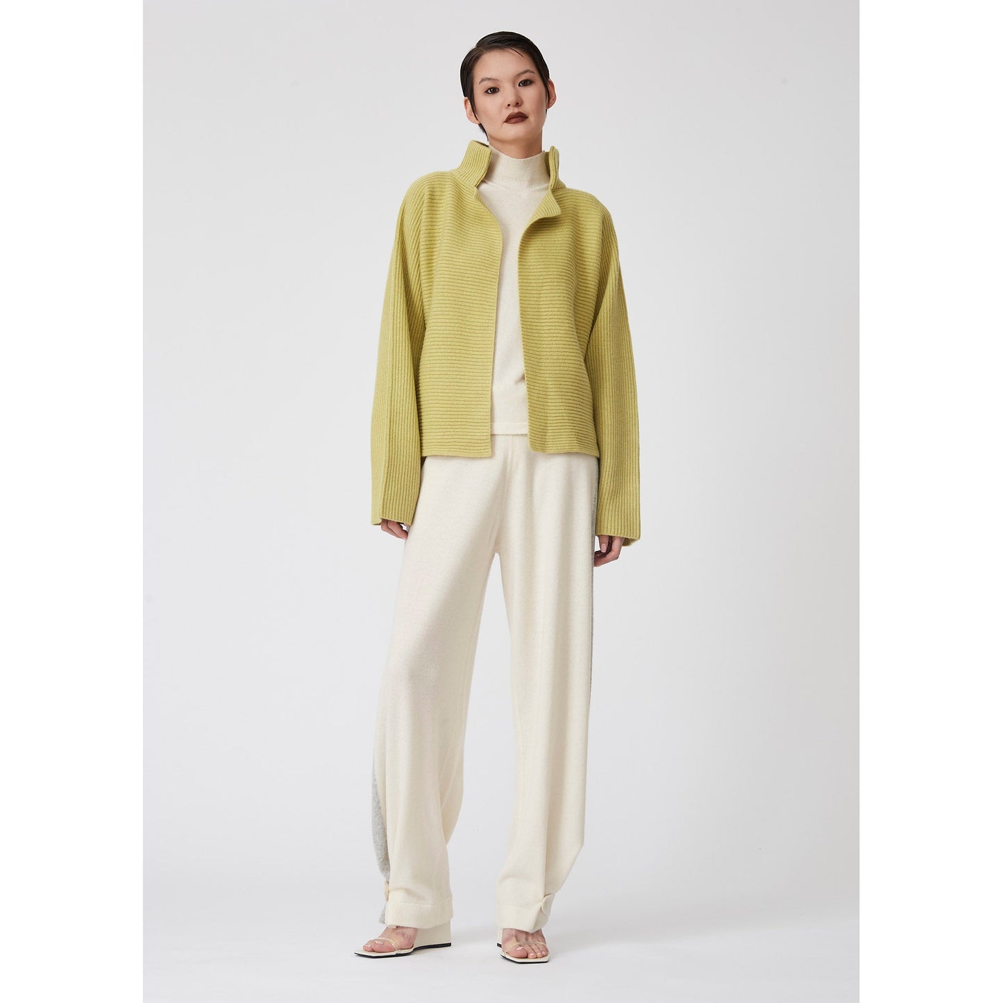 Lime Green Kimono Cashmere Knit Jacket