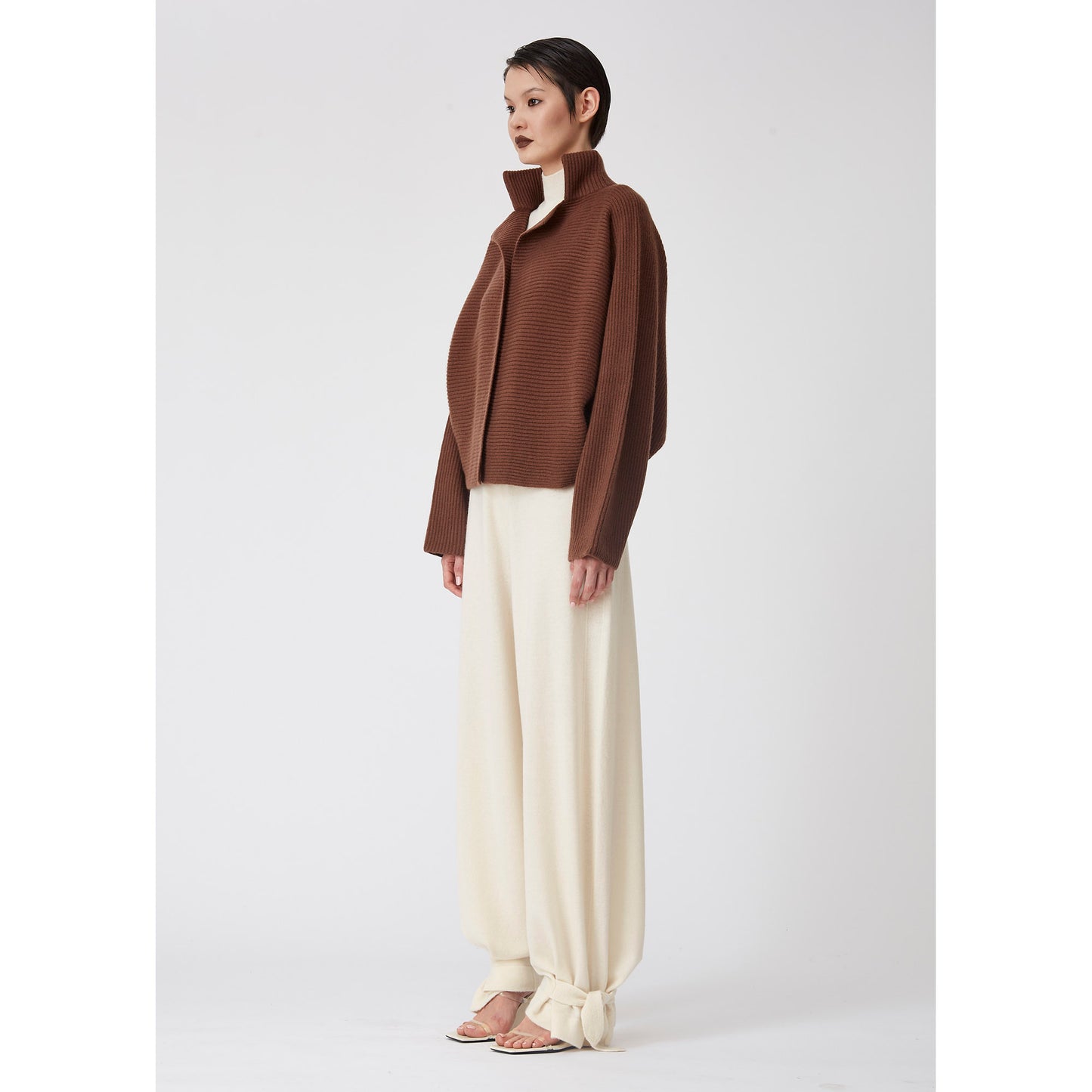 Chocolate Brown Kimono Cashmere Knit Jacket