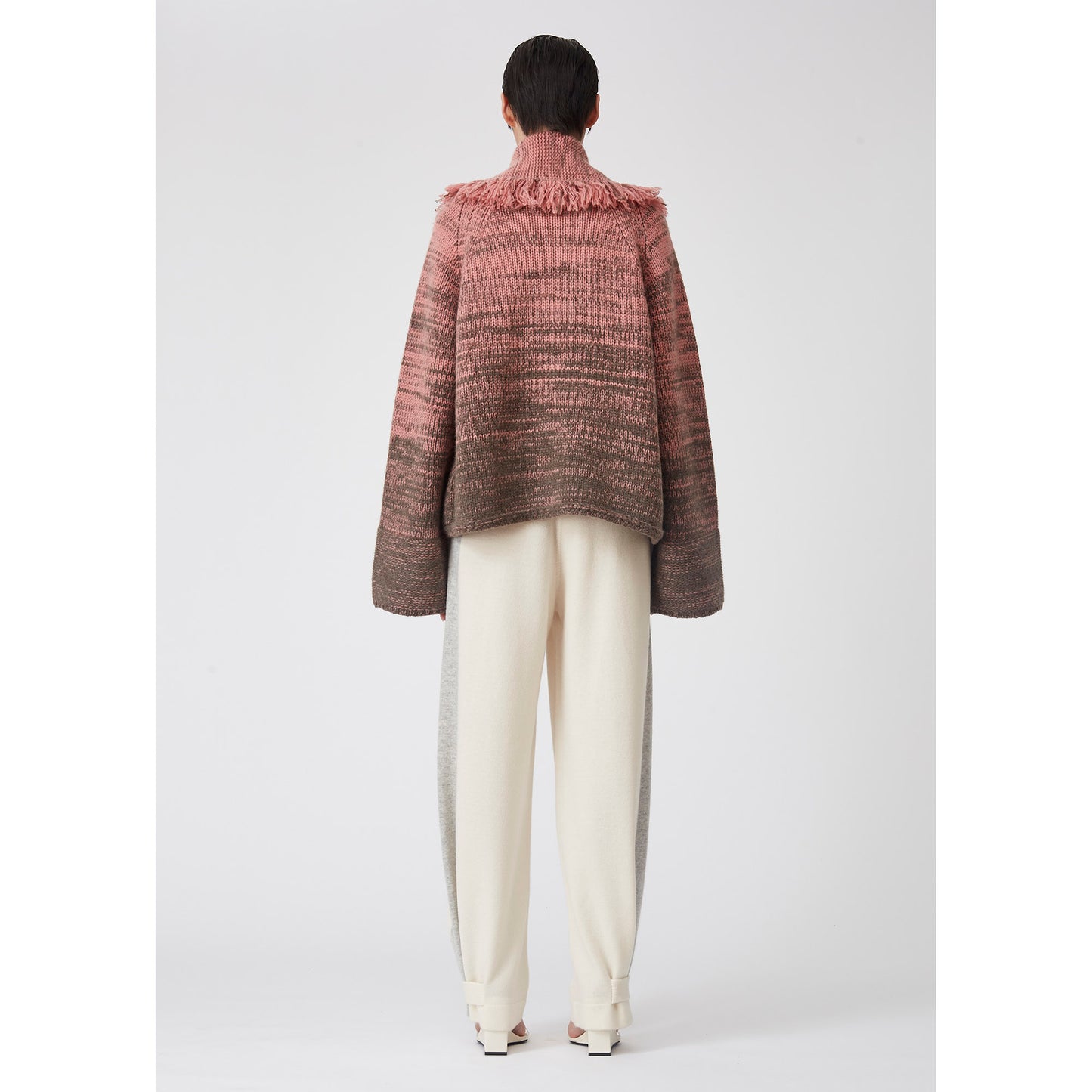 Salmon Pink/Chocolate Brown Short Cashmere Pimp Jacket