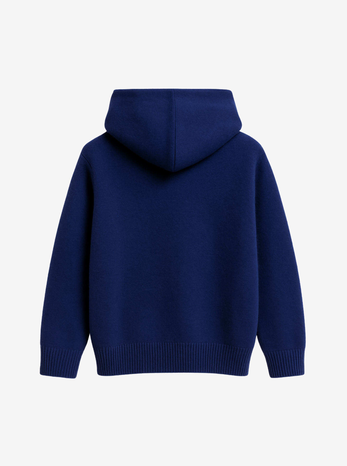 Navy Blue Cashmere Knit Hoodie