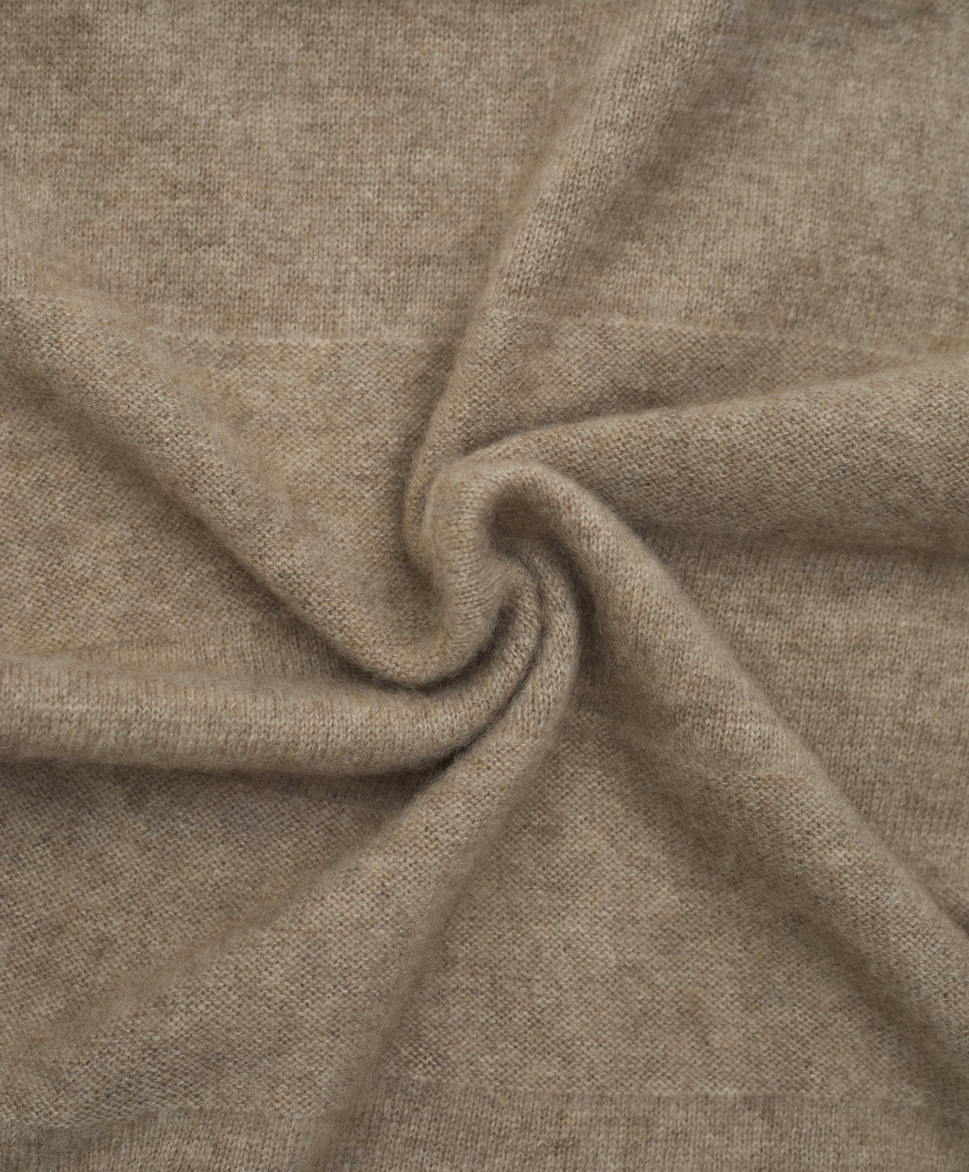 new beige banded stripe Cashmere Scarf in a two way knit pattern close up detail of knit texture