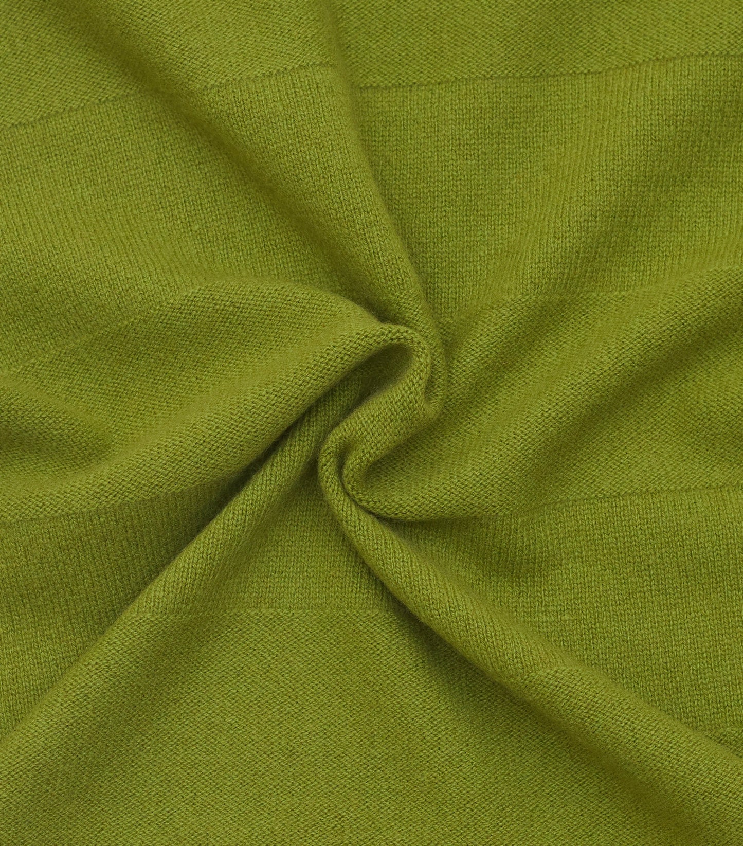 olive green banded stripe Cashmere Scarf in a two way knit pattern close up detail of knit texture