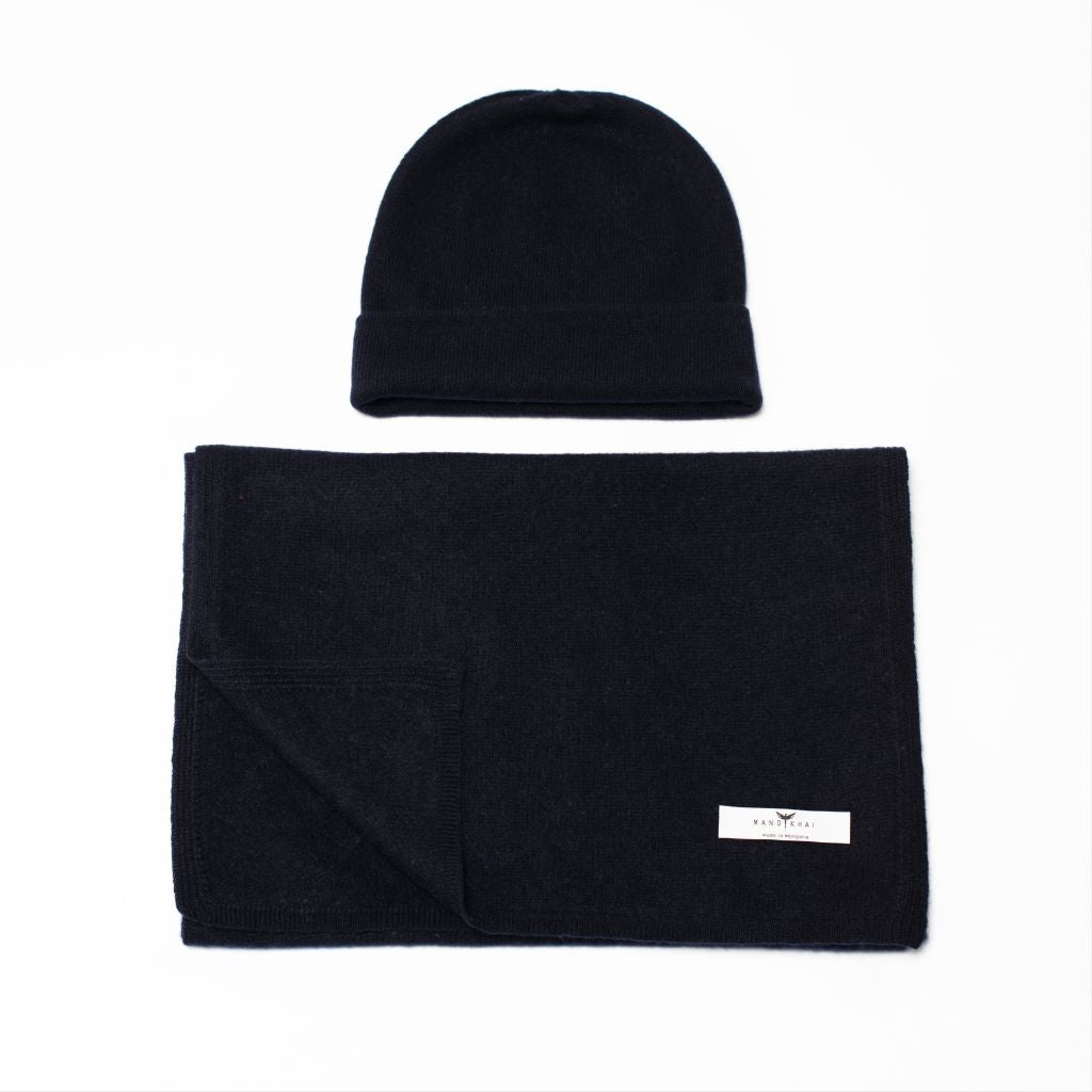 Black Cashmere Knit Hat