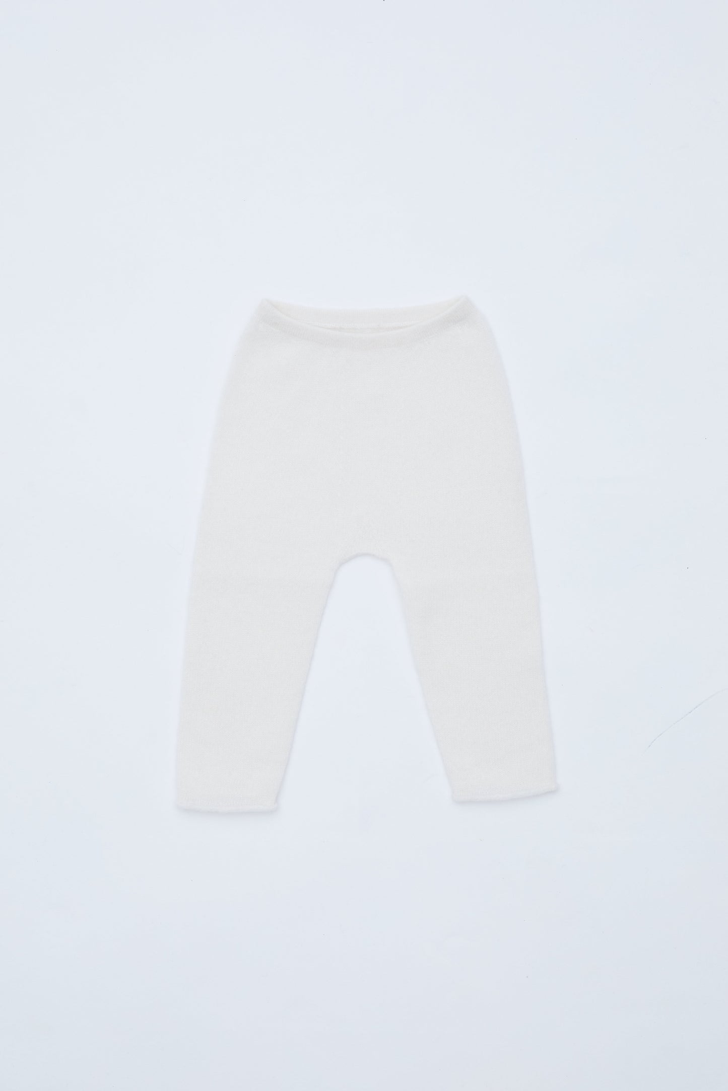 front flat lay of white baby cashmere leggings