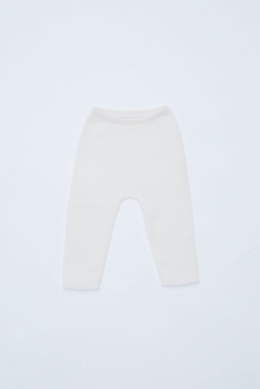 front flat lay of white baby cashmere leggings